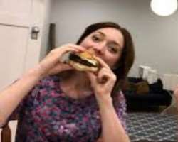 Antonia Prebble eating non vegetarian food